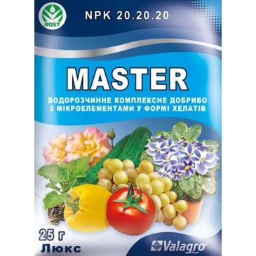 Добриво мінеральне Master NPK 20.20.20 Люкс, 25 г фото 1