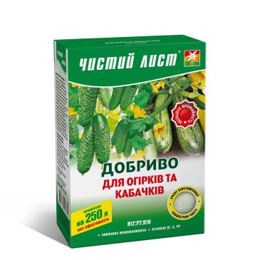 Добриво мінеральне Чистий лист N17:P7:K18 Для огірків та кабачків, 300 г фото 1