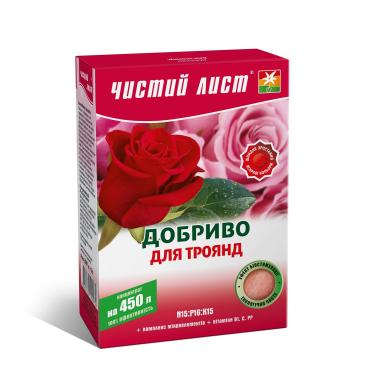 Удобрение минеральное Чистый лист N15:P16:K15 Для роз, 300 г фото 1